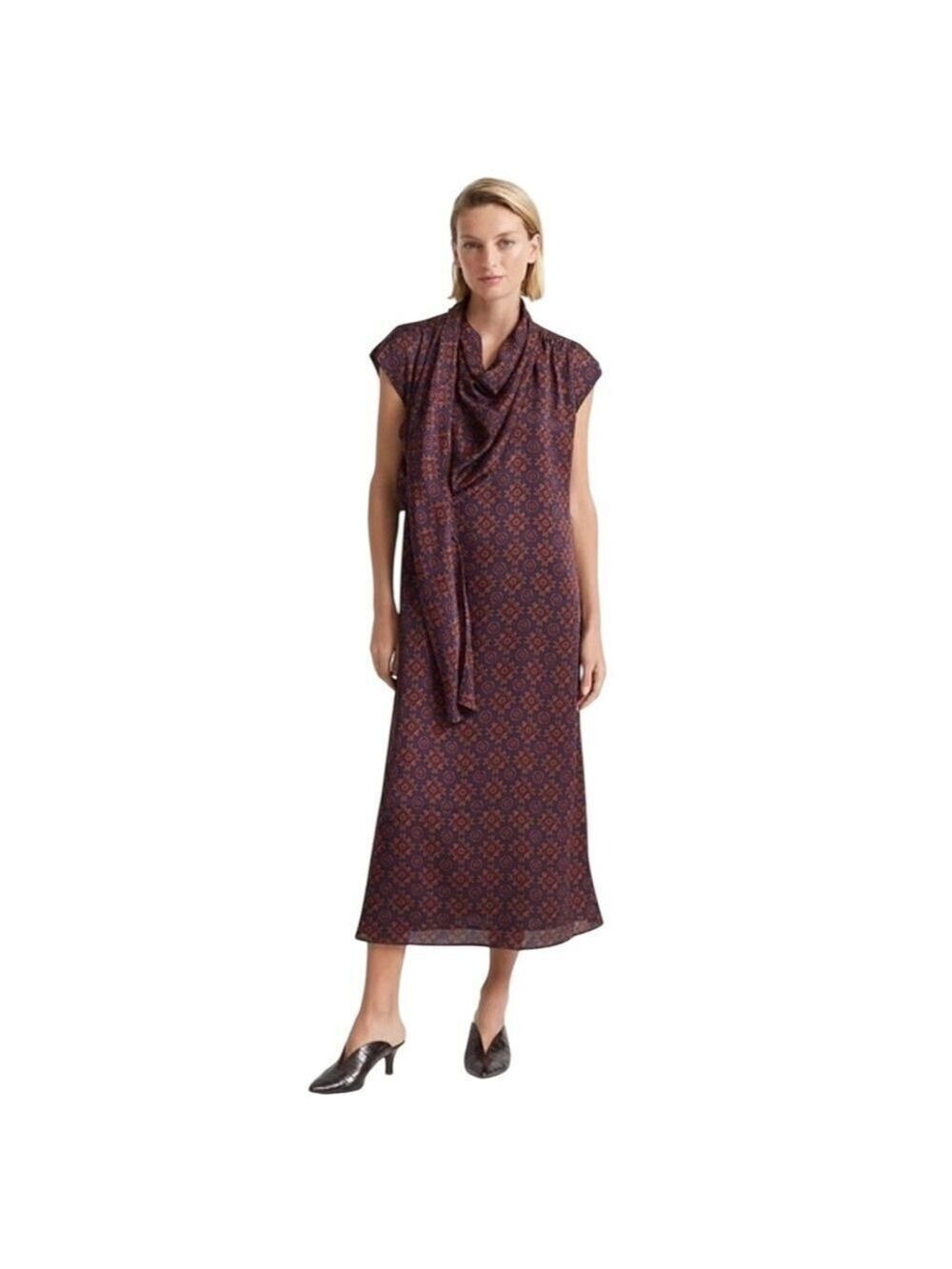 Club Monaco Drape Neck Midi Shift Dress Sz 00